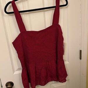 Nanette Lepore Moroccan Rose  Smocked Babydoll Tank Top Women's Size XL NWT